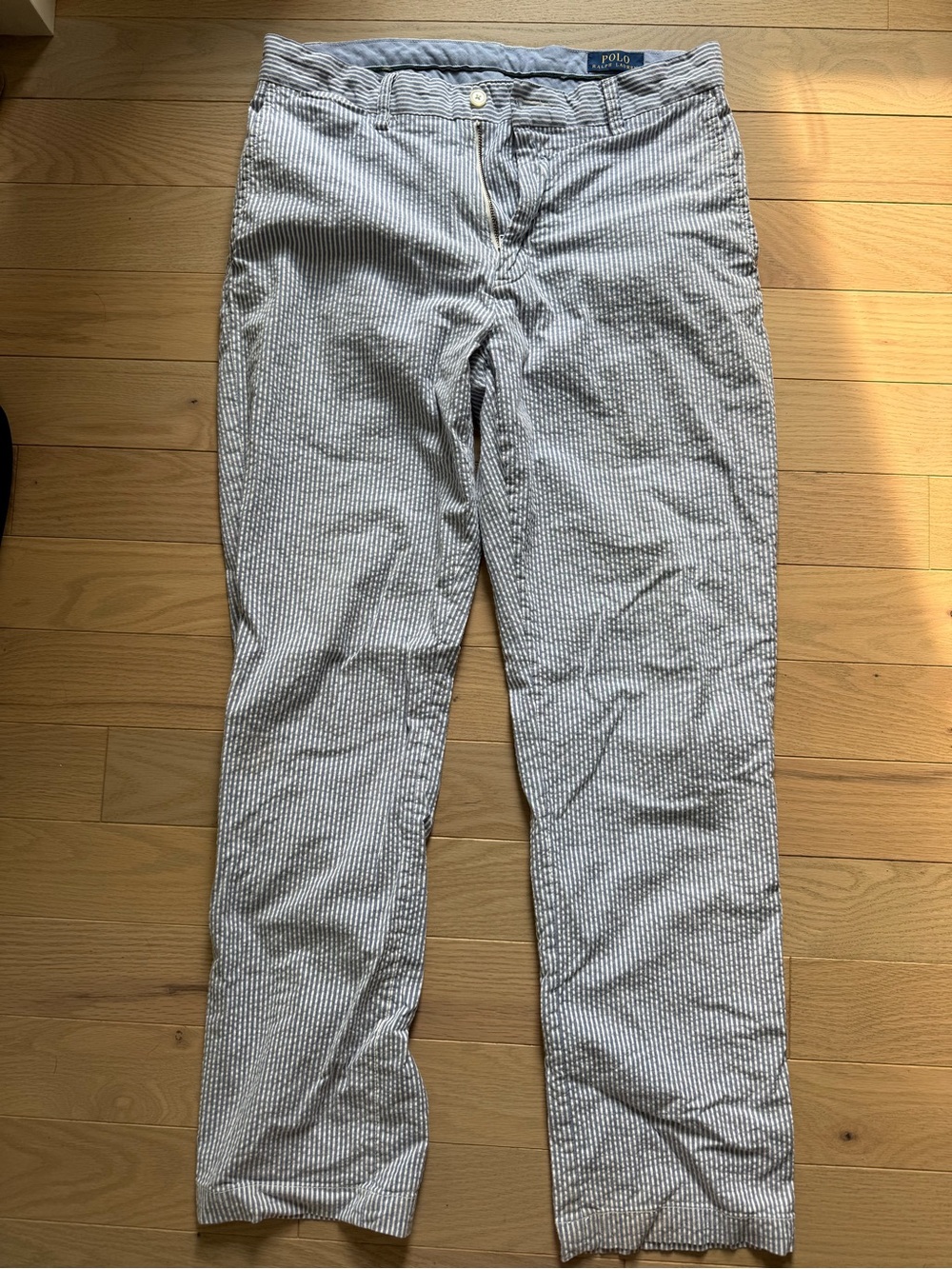 Polo by Ralph Lauren Men's Blue/White Seersucker Pants Size 31x31